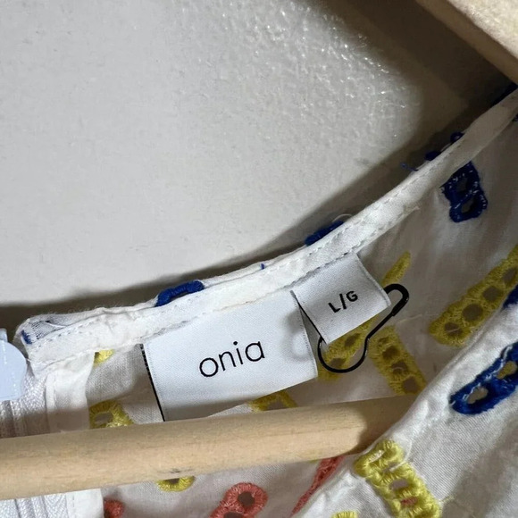 Onia Marina Swim Dress Size Large Cover-Up Geo Stitch Vacation Resort Wear Beach - Picture 3 of 10